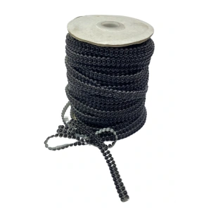 Dikilebilir Sıralı İnci En 1 Cm Siyah 10 Metre