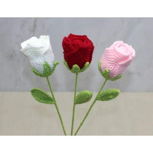 El Örgüsü Tekli Gül Gonca