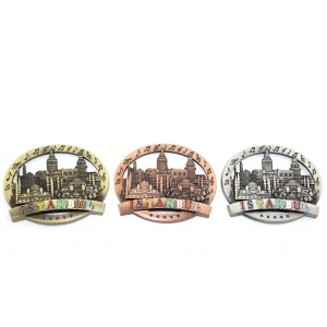 İstanbul Temalı Metal Magnet Yuvarlak Tasarım
