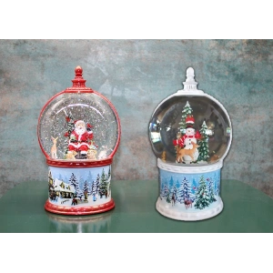 Kardan Adam Ve Noel Babalı Işıklı Müzikli Kar Küresi