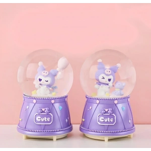 Kuromi Işıklı Müzikli Kar Küresi Orta Boy Model 3