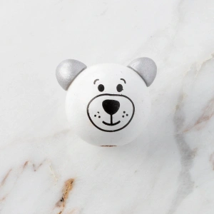 Leyloş 1 Adet Kulağı Gri Ayı Figürlü Ahşap Boncuk