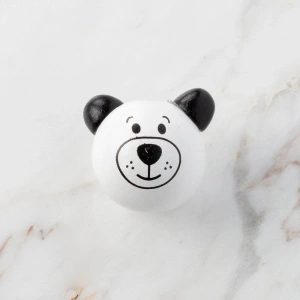 Leyloş 1 Adet Kulağı Siyah Ayı Figürlü Ahşap Boncuk