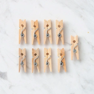 Leyloş 10 Lu Natural Mini Ahşap Mandal