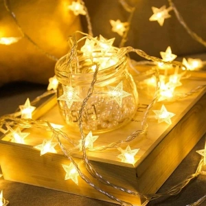 Leyloş 20 Adet Mini Yıldız Led 5 Metre Günışığı Rengi Dekoratif Led