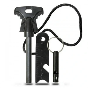 Leyloş Acil Durum Magnezyum Çubuk Çakmaktaşı Hayatta Kalma Ateş Başlatıcı Çakmak Kiti Düdük Hediyel