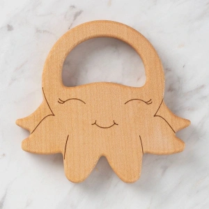 Leyloş Ahtapot Figürlü Organik Ahşap Diş Kaşıyı