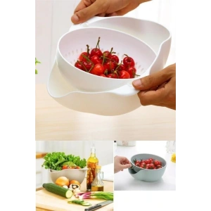 Leyloş Çok Amaçlı 360 Derece Dönebilir Pratik Hazneli Mutfak Süzgeç Elek