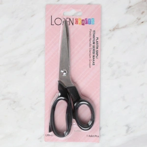 Leyloş Crafts Plastik Saplı Titanyum Makas Siyah Lr