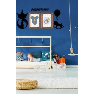 Leyloş Deco103 Supermen Dekoratif Duvar Süsü Tablo Aksesuar Ahşap Tasarım Hediye Pano Sticker Seti