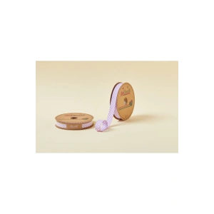 Leyloş Ekoseli Katlı E07 Lila 2 Cm 25 Metre %65 Koton %35 Polyester