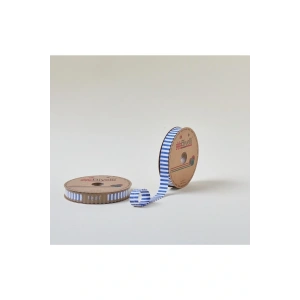 Leyloş Kalın Çizgili Katlı F01 Mavi 2 Cm 25 Metre %65 Koton %35 Polyester