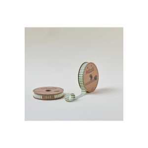 Leyloş Kalın Çizgili Katlı F12 Yeşil 2 Cm 25 Metre %65 Koton %35 Polyester