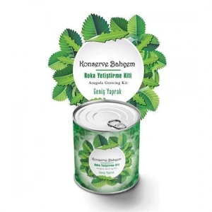 Leyloş Konserve Bahçem Evde Konservede İri Yapraklı Roka Yetiştirme Kiti