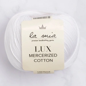 Leyloş Lux Mercerized Cotton Beyaz El Örgü İpi - 2 - 33742