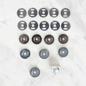 Leyloş Manyetik Mat Gümüş Metal 5 Li Çıt Çıt Set