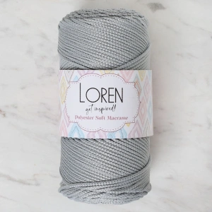Leyloş Polyester Soft Macrame Açık Gri El Örgü İpi - Lm036 - 34441