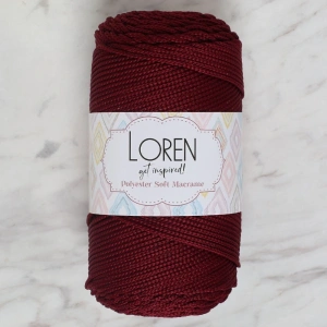 Leyloş Polyester Soft Macrame Bordo El Örgü İpi - Lm039 - 34444