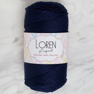 Leyloş Polyester Soft Macrame Koyu Lacivert El Örgü İpi - Lm030 - 34436