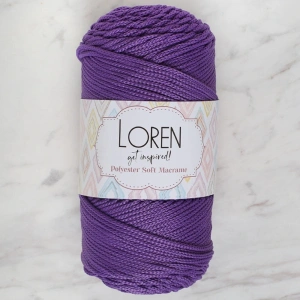 Leyloş Polyester Soft Macrame Koyu Mor El Örgü İpi - Lm025 - 34434