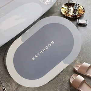 Leyloş Sihirli Süper Su Emici Kaymaz Tabanlı Oval Paspas 40*60 Cm