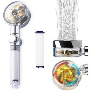 Leyloş Turbo Pervaneli Ve Filtreli Su Tasarruflu 360 Derece Dönebilen Tazyikli Duş Başlığı