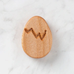 Leyloş Yumurta Figürlü Organik Ahşap Boncuk - F