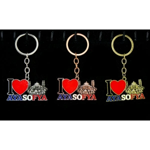 Metal Ayasofya Anahtarlık (ı Love Ayasofya)