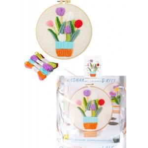 Nakış Kitleri Kasnaklı 13.5 X 18.8 Cm Lale