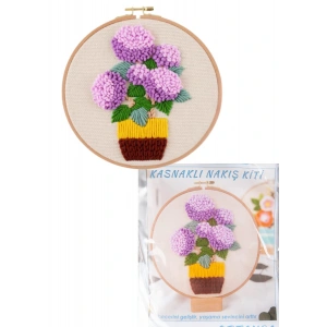 Nakış Kitleri Kasnaklı 13.5 X 18.8 Cm Ortanca