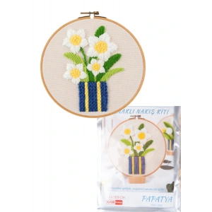 Nakış Kitleri Kasnaklı 13.5 X 18.8 Cm Papatya