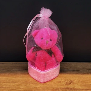 Pembe Hediyelik Kese İçinde Ayıcık
