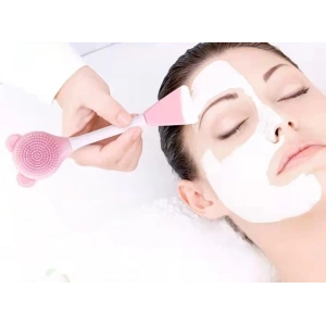 Silikon Yüz Temizleme Fırçası Ve Maske Uygulama Spatulası