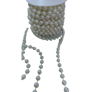 Sıralı Yuvarlak İnci En 1 Cm Krem 10 Metre