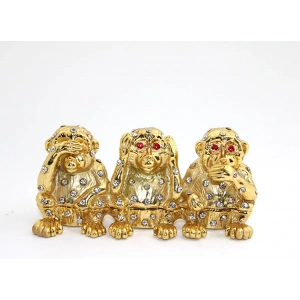 Swarovski Taşlı 3lü Maymun Seti