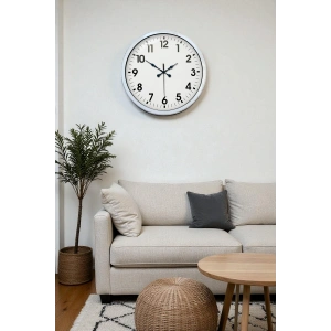 Zentime 40 Cm Beyaz Klasik Duvar Saati