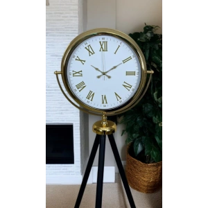 Zentime Gold Göz Alıcı Tripod Ayaklı Duvar Saati
