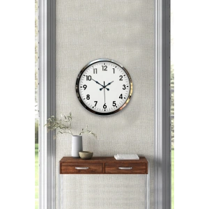 Zentime Krom Elegance 40 Cm Metal Standart Duvar Saati