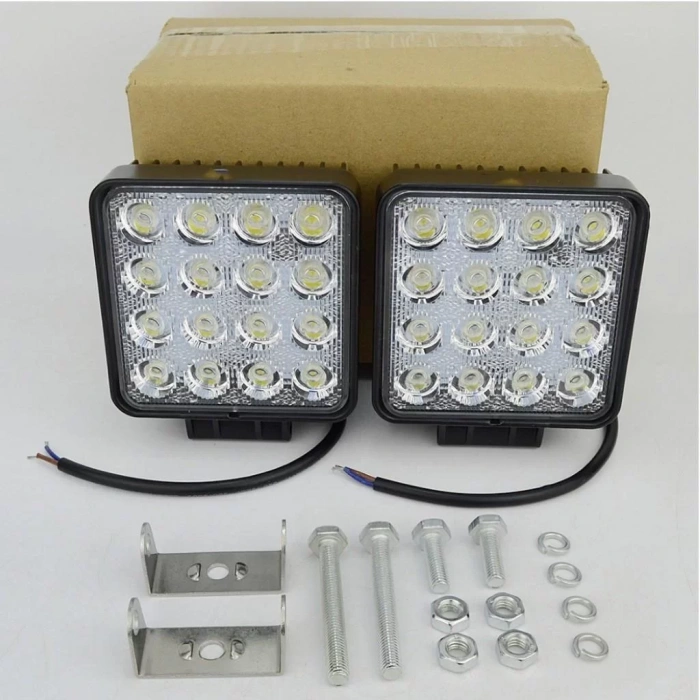 4 ADET 16 LEDLİ OFF ROAD ÇALIŞMA VE SİS LAMBASI 48WATT 12 & 24 VO