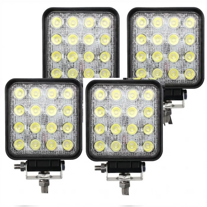 4 ADET 16 LEDLİ OFF ROAD ÇALIŞMA VE SİS LAMBASI 48WATT 12 & 24 VO