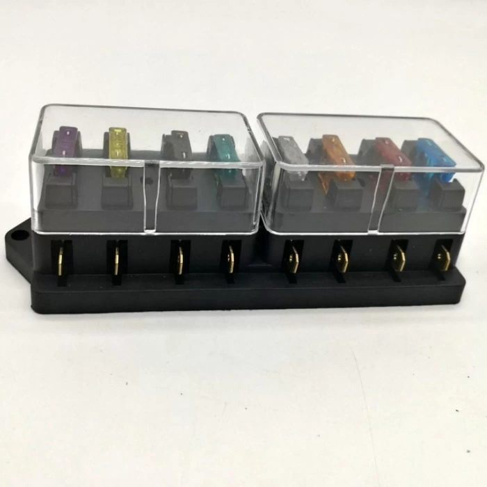 8 YUVALI ÜNİVERSAL SİGORTA YUVASI FİŞLİ SİGORTA İÇİN KAPAKLI