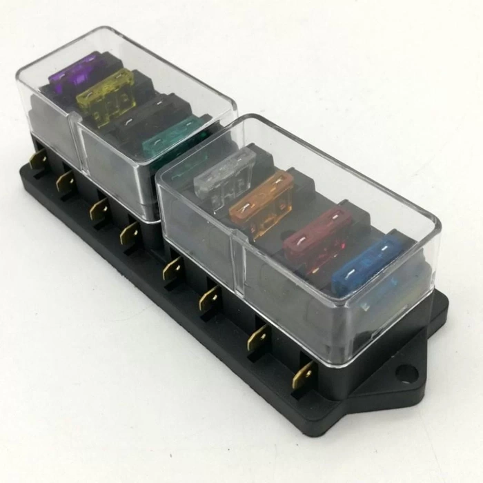 8 YUVALI ÜNİVERSAL SİGORTA YUVASI FİŞLİ SİGORTA İÇİN KAPAKLI