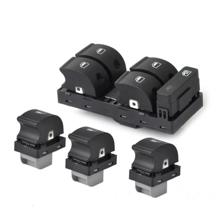 AUDİ A4 DÖRTLÜ VE TEKLİ CAM ANAHTARI DÜĞMESİ SETİ 2002--2008 OEM