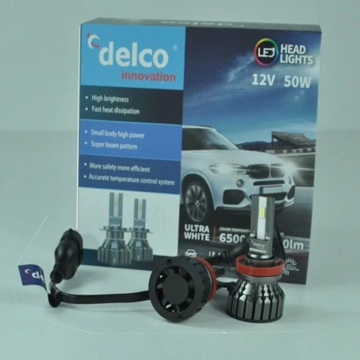 Delco Special Serisi H11 Led Xenon Slim Led Far 8000 Lümen 6500K