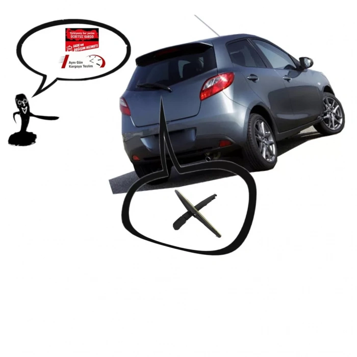 MAZDA 2 ARKA SİLECEK KOLU VE SÜPÜRGESİ 2007--2013