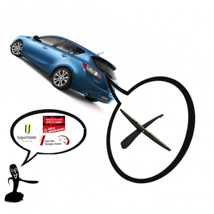 MAZDA 3 ARKA SİLECEK KOLU VE SÜPÜRGESİ 2002--2009