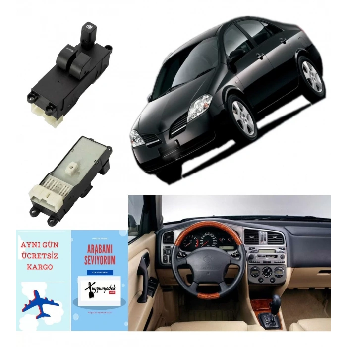 NİSSAN PRİMERA P11 CAM DÜĞMESİ SOL ÇİFTLİ 1996--2002