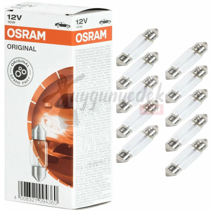 OSRAM 6438 FS10 12V AMPÜL SOFİT AMPUL JAPON TİPİ KISA 10 ADET