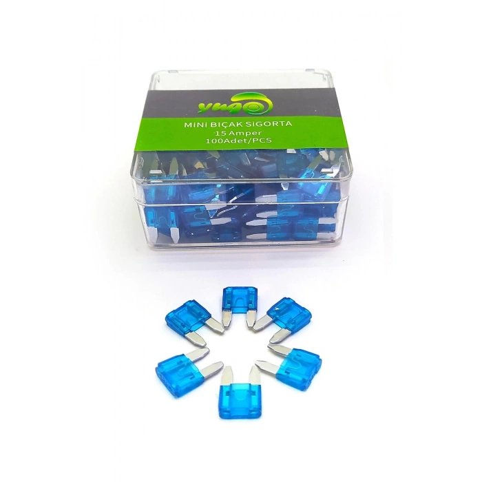 100 Adet 15 Amper Mini Bıçak Sigorta Yugo