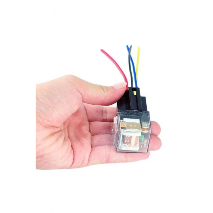 12 Volt 30/40 Amper Şeffaf Role Ve Soketi 5 Fişli